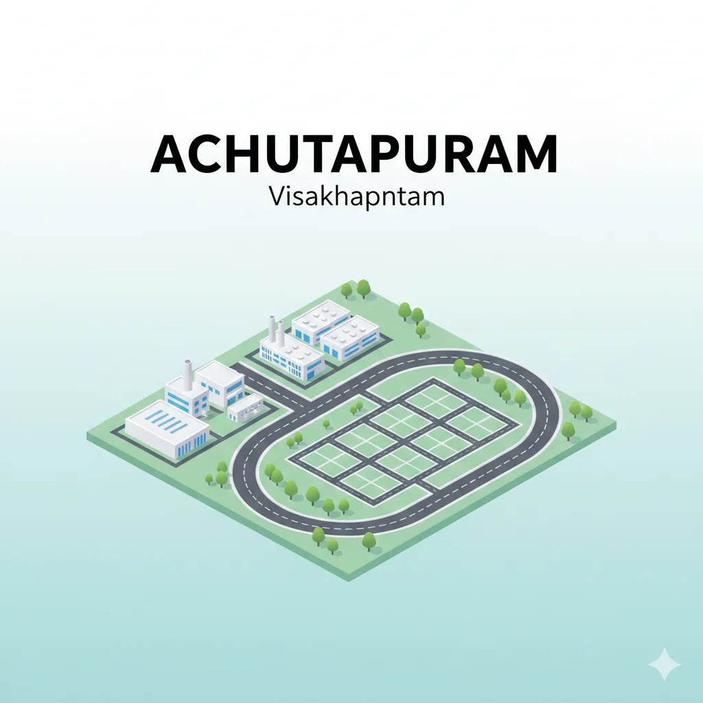 Achutapuram Visakhapatnam industrial corridor with plotted layout and highway connectivity for open plots investment