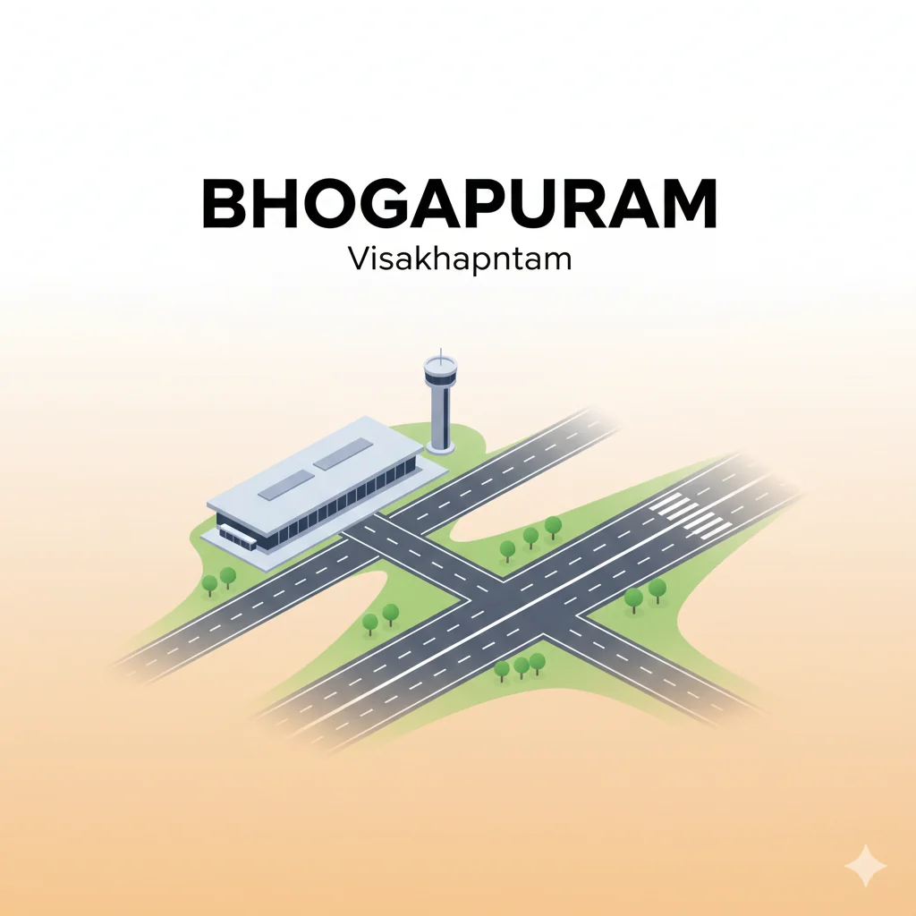 Bhogapuram Visakhapatnam airport corridor with highway connectivity for open plots investment