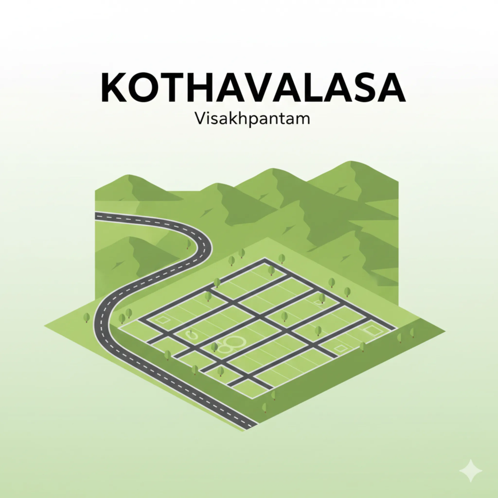 Kothavalasa open plots layout with green hills and highway connectivity in Vizianagaram district