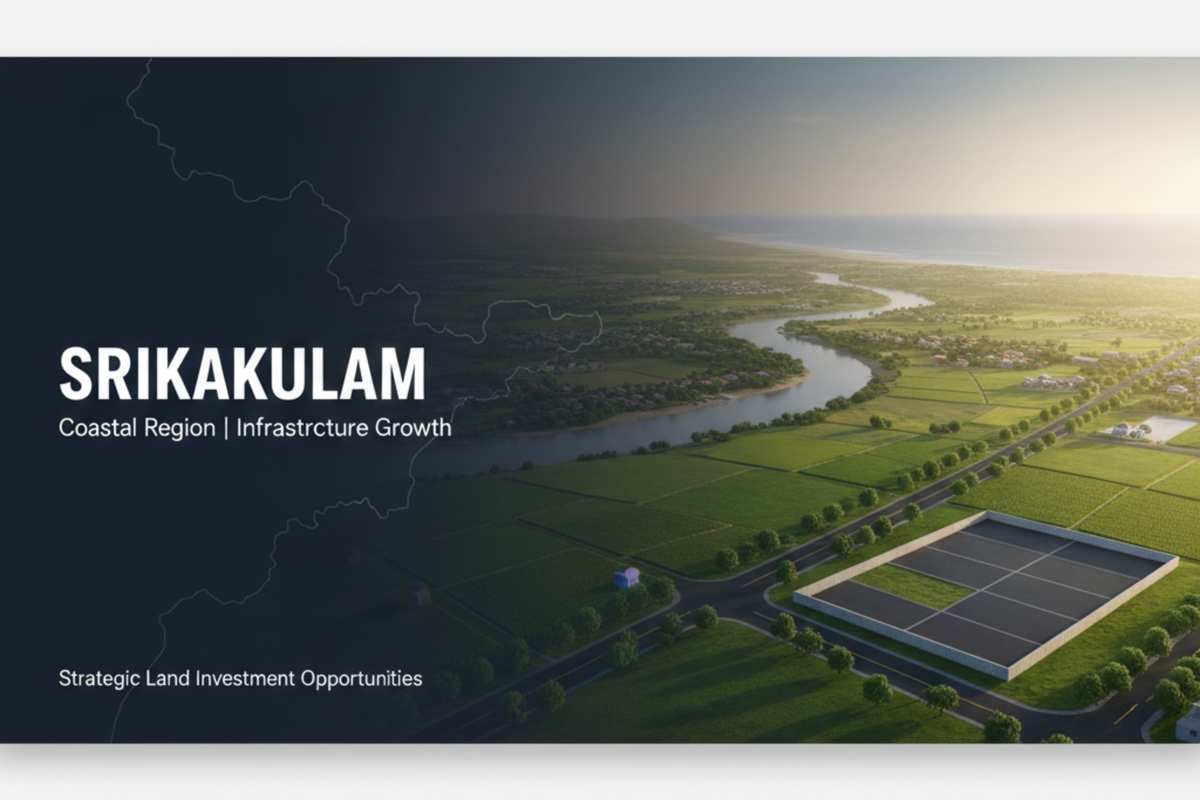 Home Srikakulam coastal landscape with plotted layouts and river view open land
