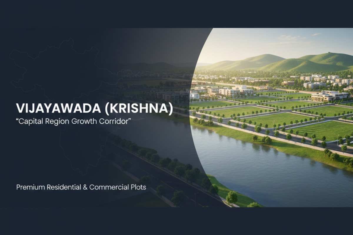 Home Vijayawada Krishna riverfront with planned open plots and capital region corridor