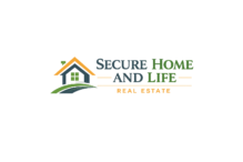 Secure home and life logo for real estate open plots for sale.