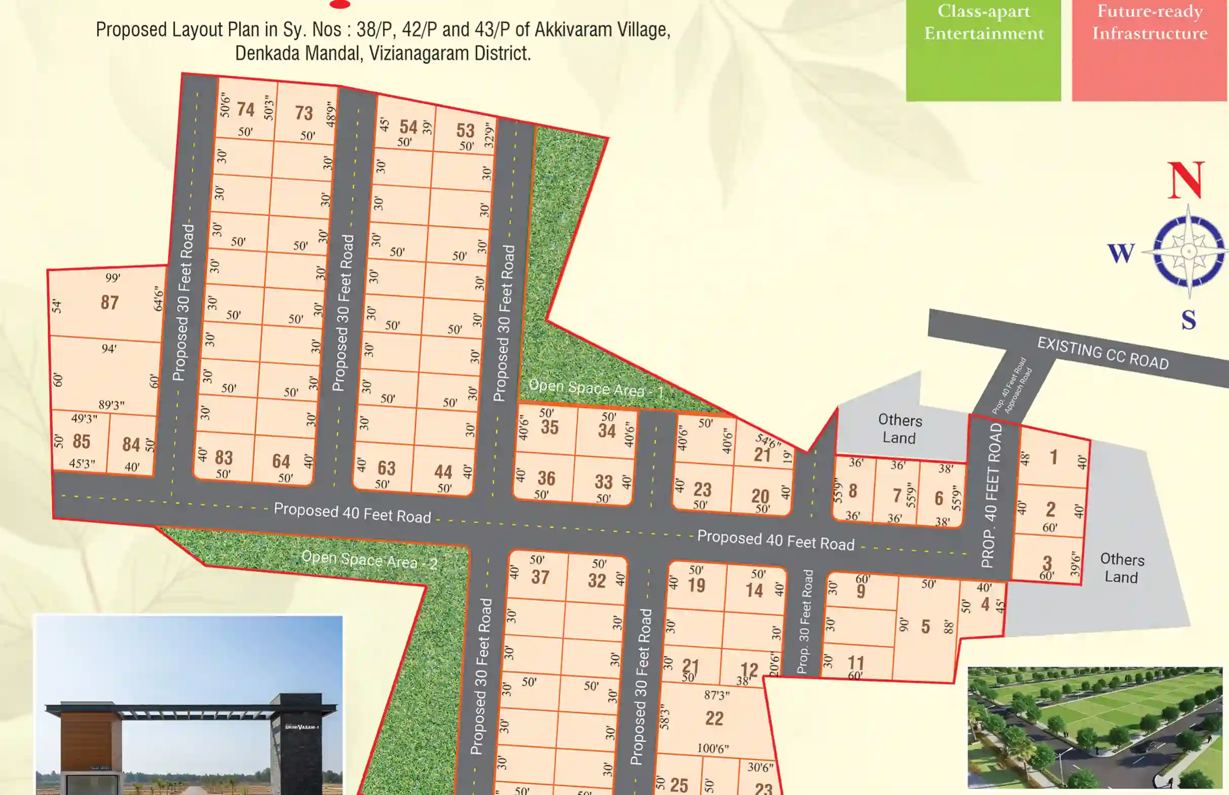 Open plots for sale near Bhogapuram International Airport in Akkivaram with VMRDA approved layout plan and clear plot demarcation