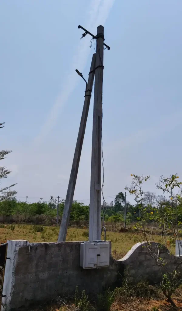 Electricity pole and power infrastructure in Sai Green City open plots for sale project