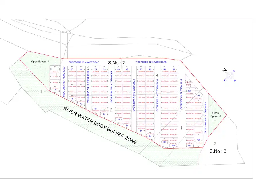 Srinivasam 2 open plots for sale layout plan in Revidi near Tagarapuvalasa Visakhapatnam