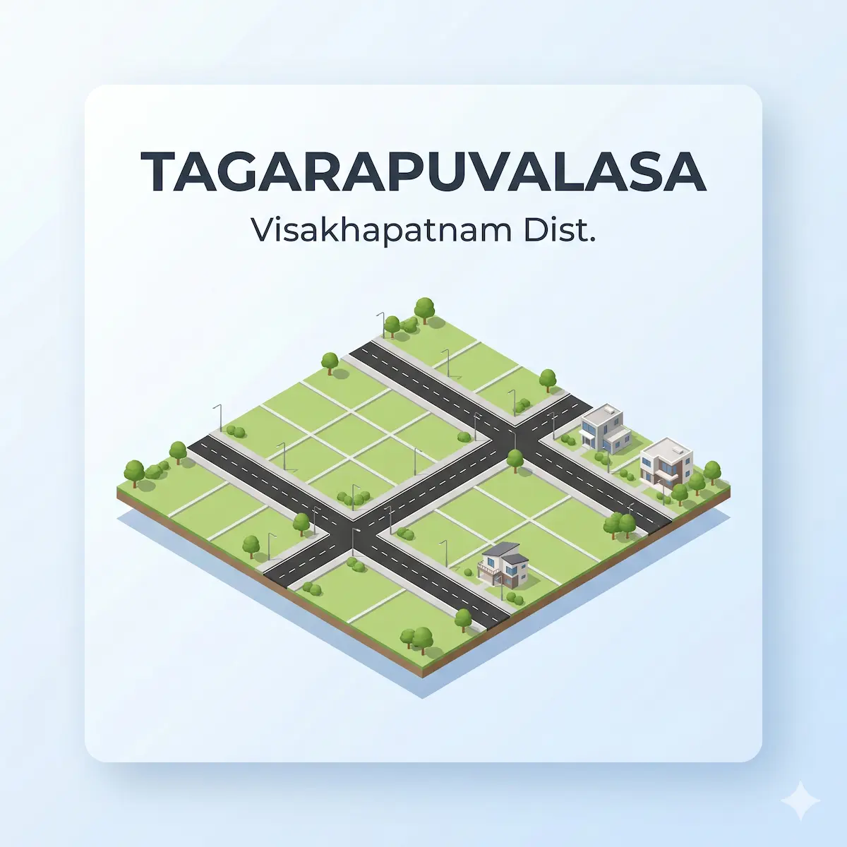 Tagarapuvalasa open plots for sale in Visakhapatnam district with planned layout roads and residential development