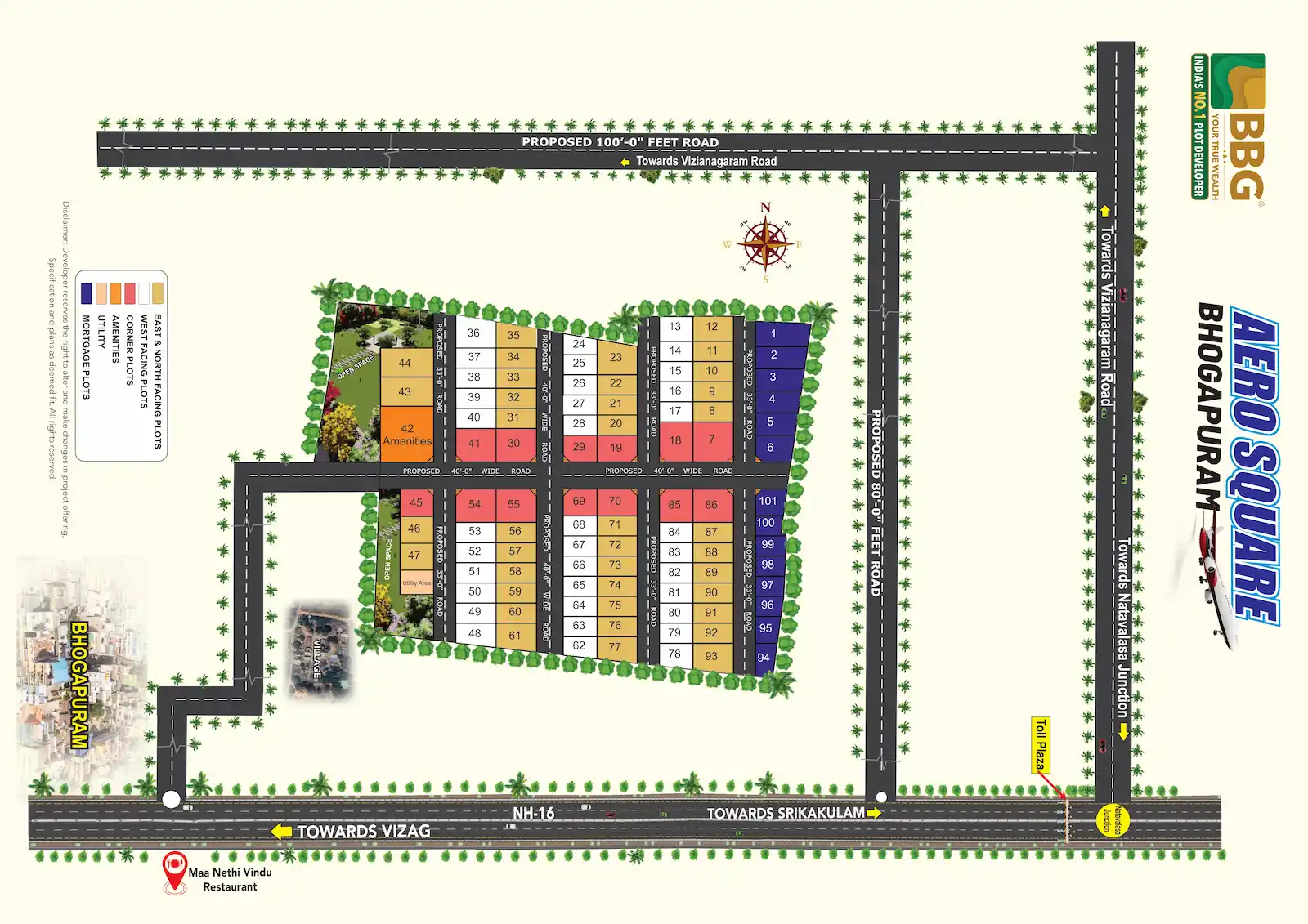 BBG Aero Square Bhogapuram 97 plots layout plan