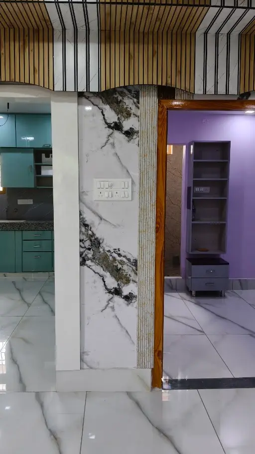 Guest bedroom entrance from hall in 3BHK flat in Pendurthi